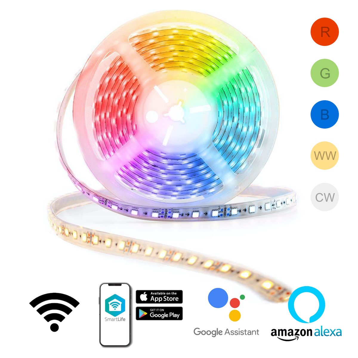 WiFi Smart LED strip (Multicolor, 5m)-0